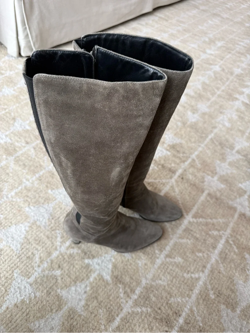 Aquatalia Gray Suede Over-the-Knee Heel Boot